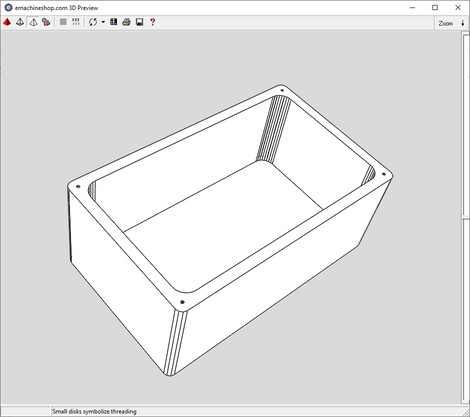 3D render of a box made in China Machine Shop CAD