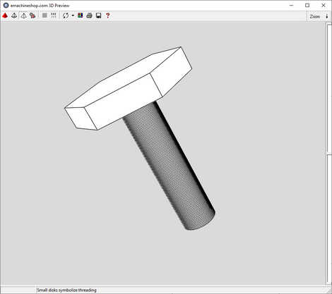 3D CAD render of a custom bolt in China Machine Shop CAD