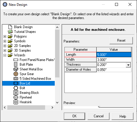 custom box lid creator menu in China Machine Shop CAD