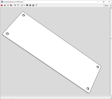 3D render of a front panel in China Machine Shop CAD