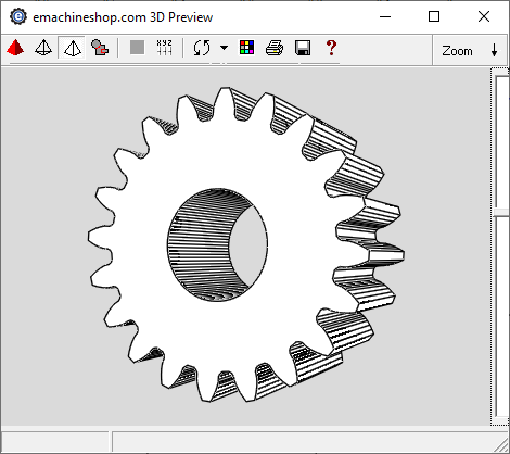 3D render of a gear in China Machine Shop CAD