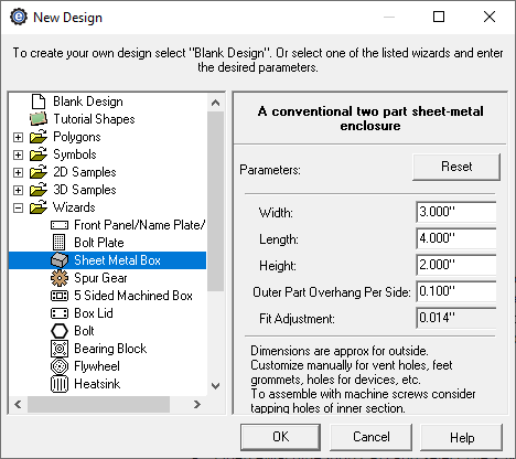 sheet metal box creator menu in China Machine Shop CAD