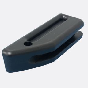 black cnc milled pastic clip