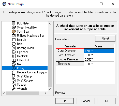 custom pulley creator menu in China Machine Shop CAD